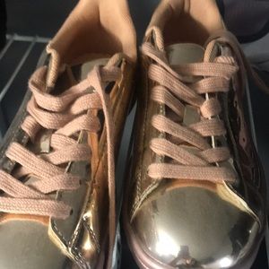 Forever 21 pink metallic sneakers
